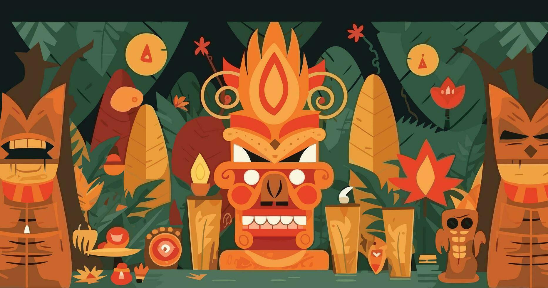 tiki festival background vector illustration