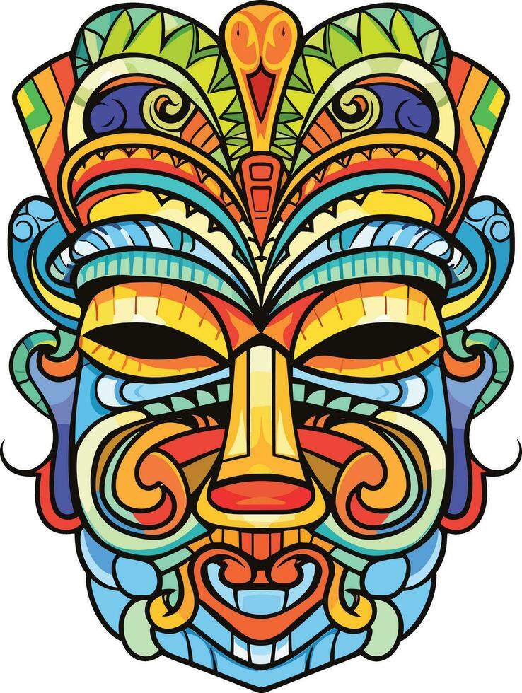 tiki festival, tiki máscara vector ilustración, tiki mascaras para camiseta diseño, pegatina y pared Arte