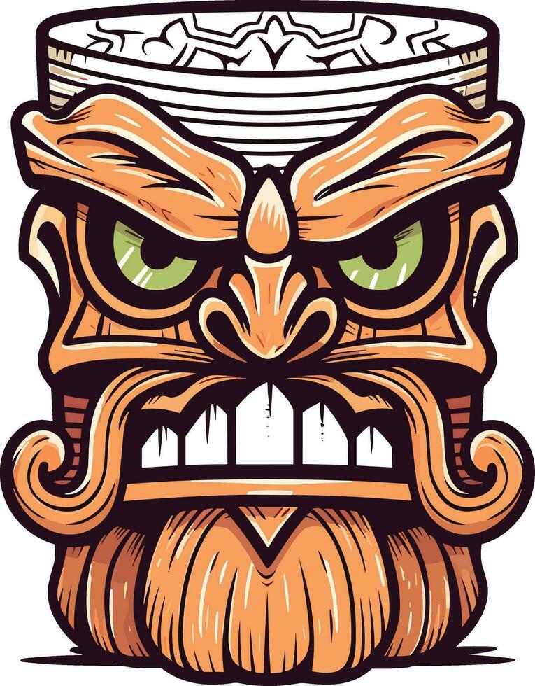 tiki festival, tiki man vector illustration, tiki man art for t-shirt design, sticker and wall art