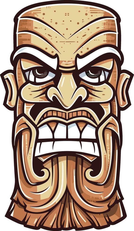 tiki festival, tiki man vector illustration, tiki man art for t-shirt design, sticker and wall art