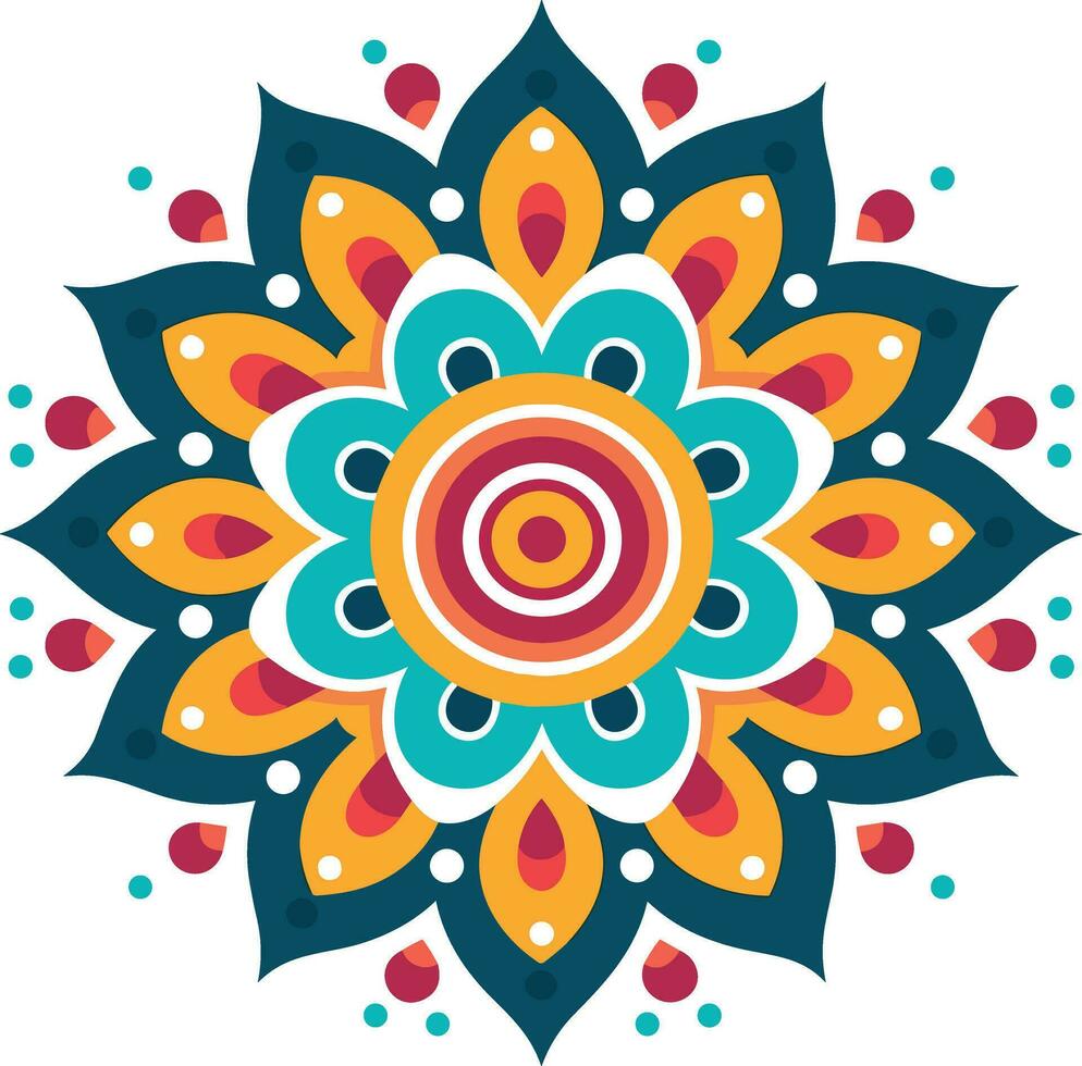 beautiful and colorful mandala art illustration for wall decor, stickers and decoration vector