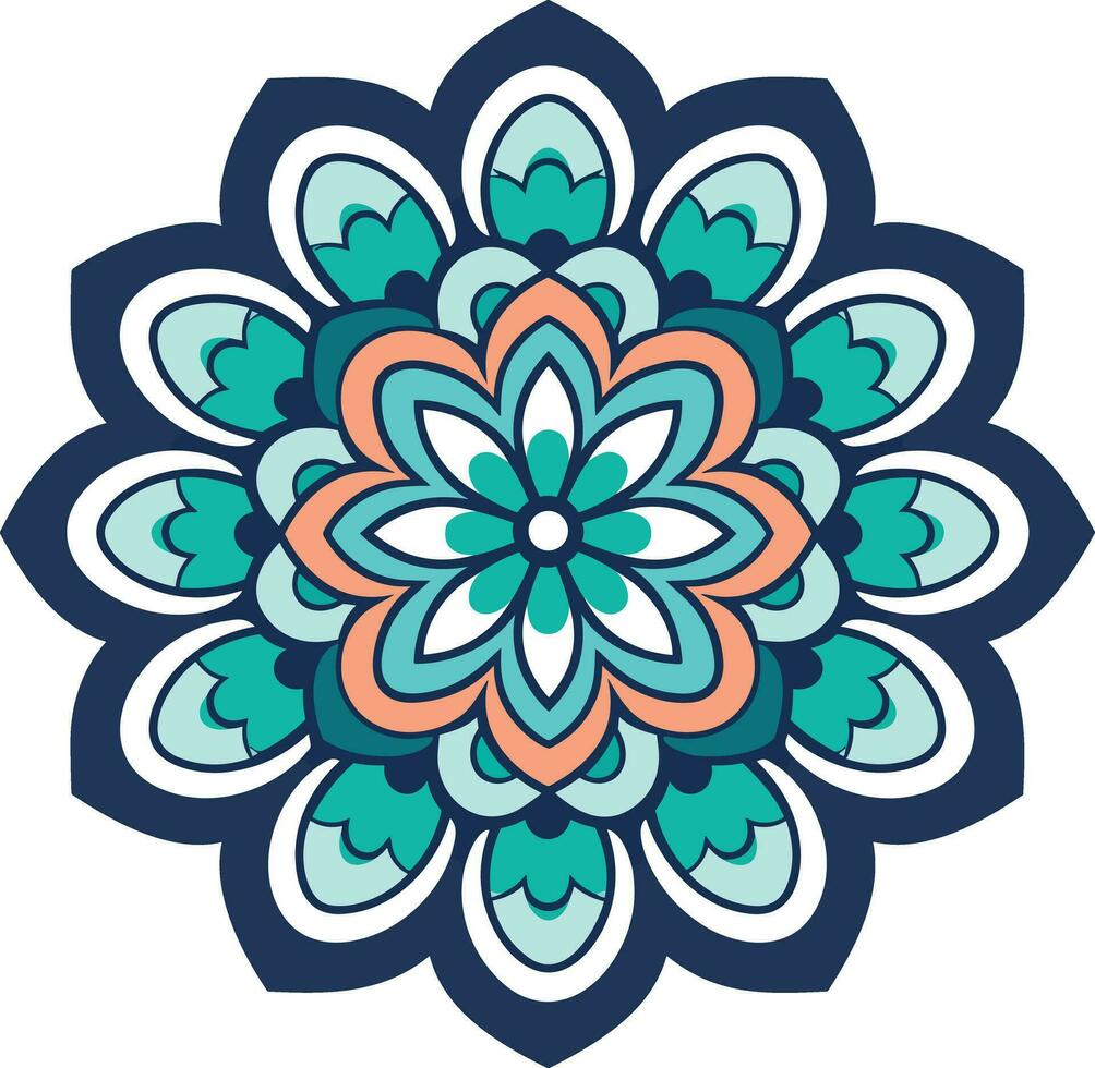 beautiful and colorful mandala art illustration for wall decor, stickers and decoration vector