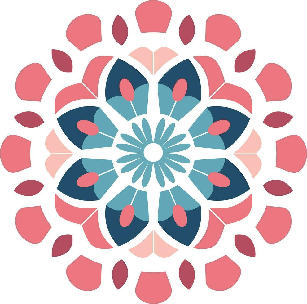 beautiful and colorful mandala art illustration for wall decor, stickers and decoration vector