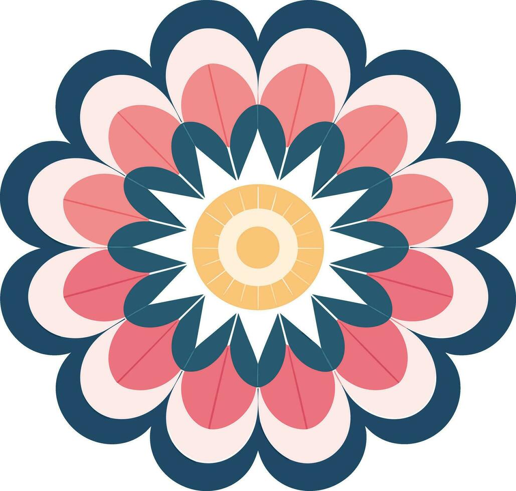 beautiful and colorful mandala art illustration for wall decor, stickers and decoration vector