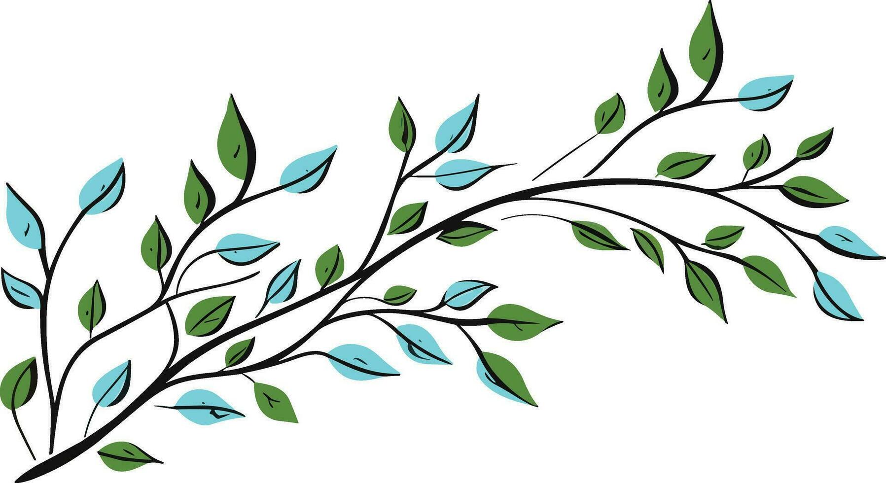 tree branch illustration for wall art and sticker vector