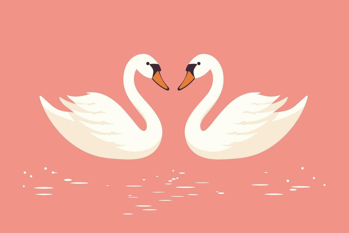 Two swans formed love shape illustration, two swans formed love shape, swans meant for love, lover's day background, valentines day background vector