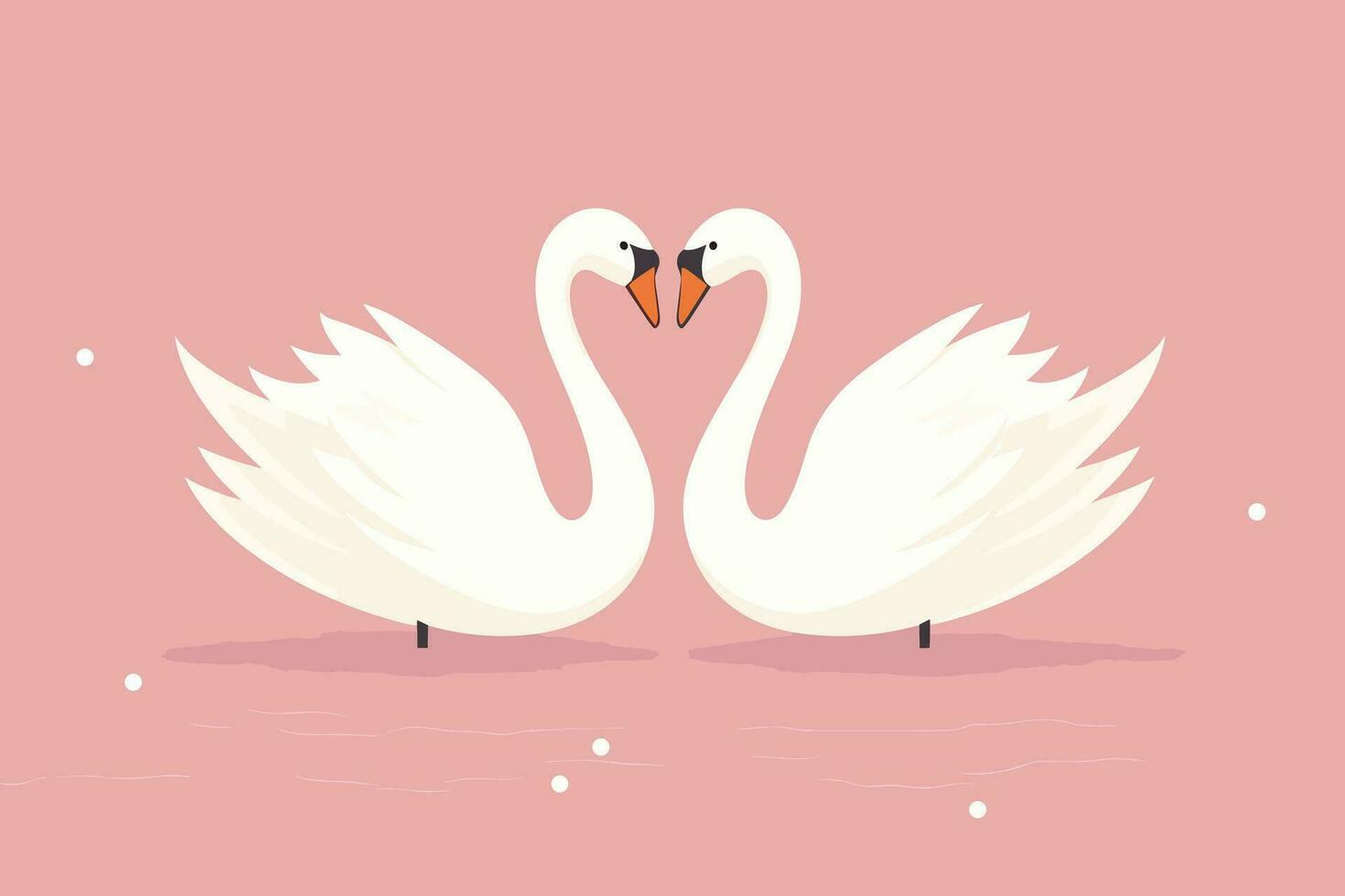 Two swans formed love shape illustration, two swans formed love shape, swans meant for love, lover's day background, valentines day background vector