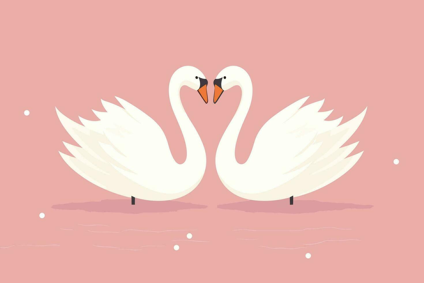 dos cisnes formado amor forma ilustración, dos cisnes formado amor forma, cisnes quiso decir para amar, del amante día fondo, san valentin día antecedentes vector