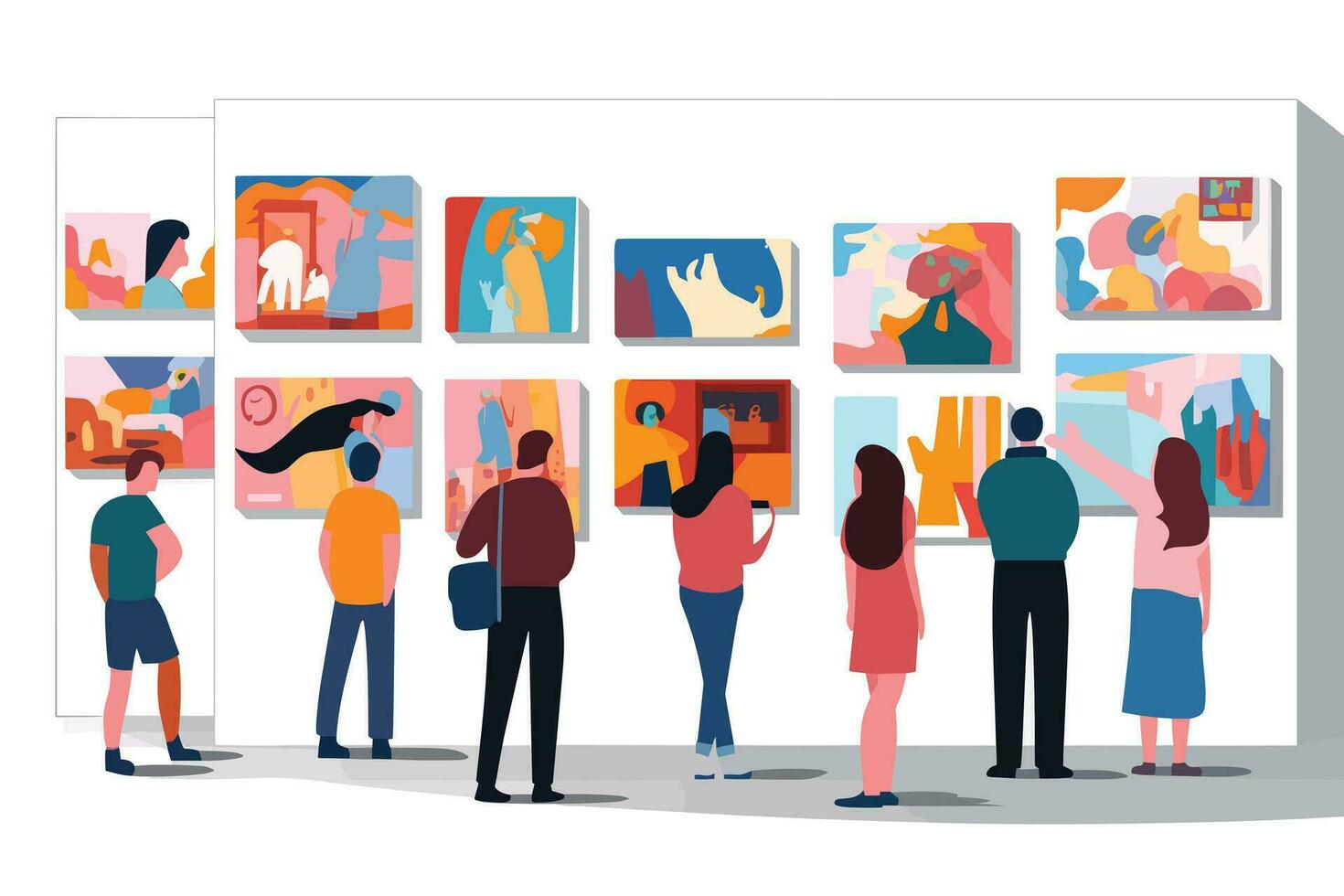 art exhibition illustration vector