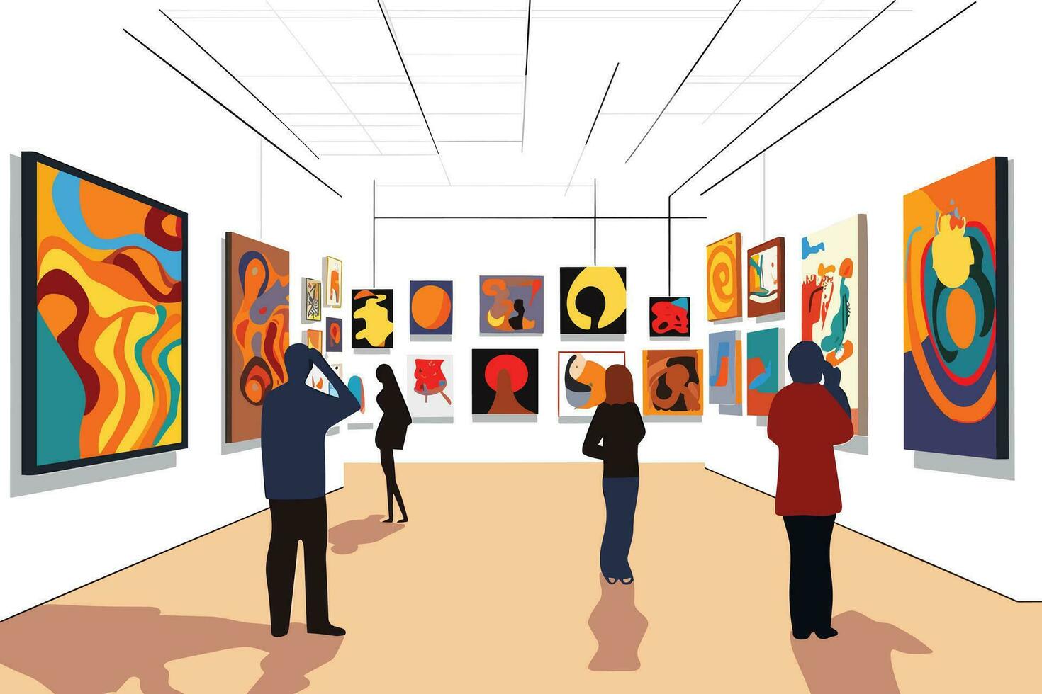 art exhibition illustration vector