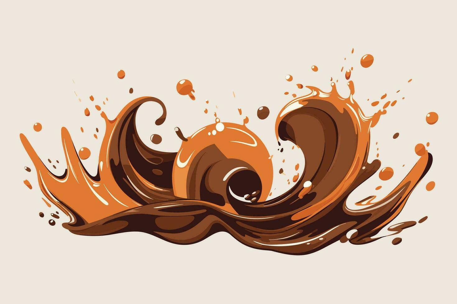 chocolate splashes waves illustration in isolated background vector