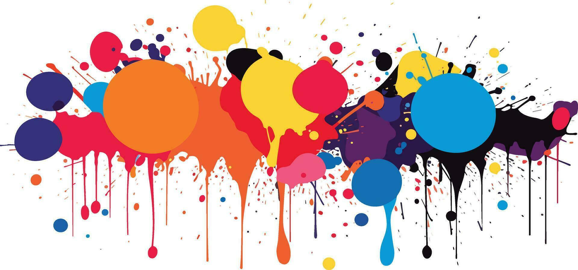 colorful splashes on isolated white background vector
