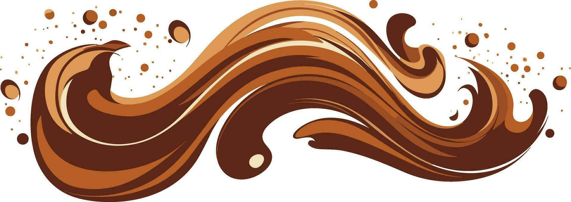 chocolate splashes waves illustration in isolated background vector