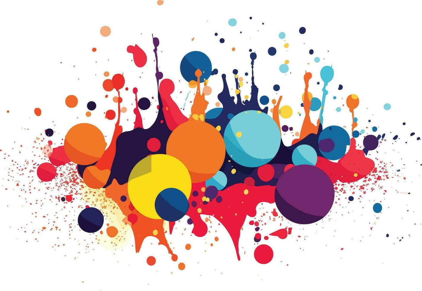 colorful splashes on isolated white background vector