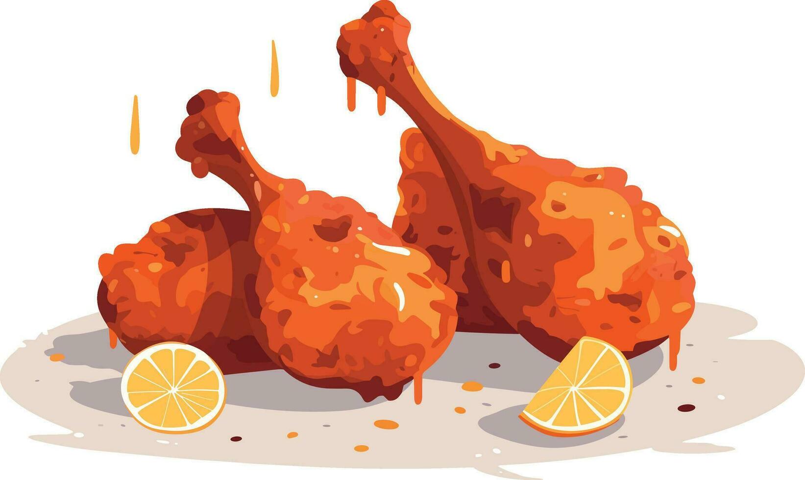 set of hot and crispy chicken leg pieces illustration, set of fried chicken pieces illustration vector