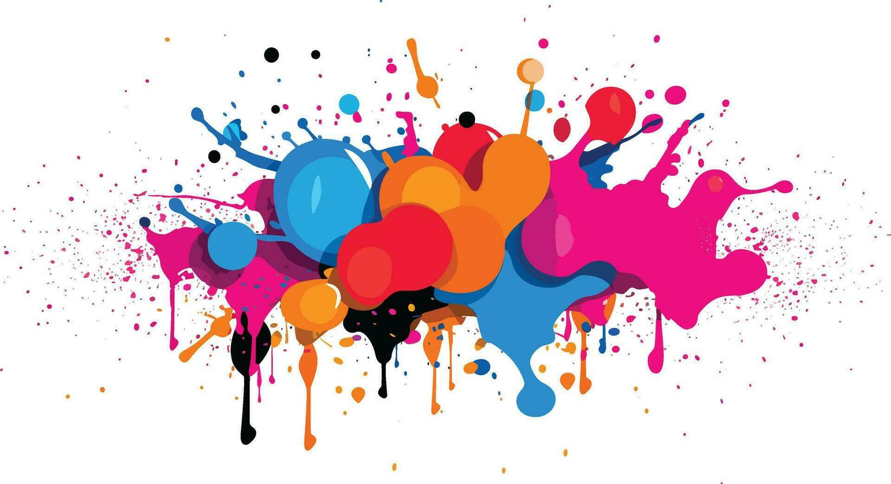 colorful splashes on isolated white background vector