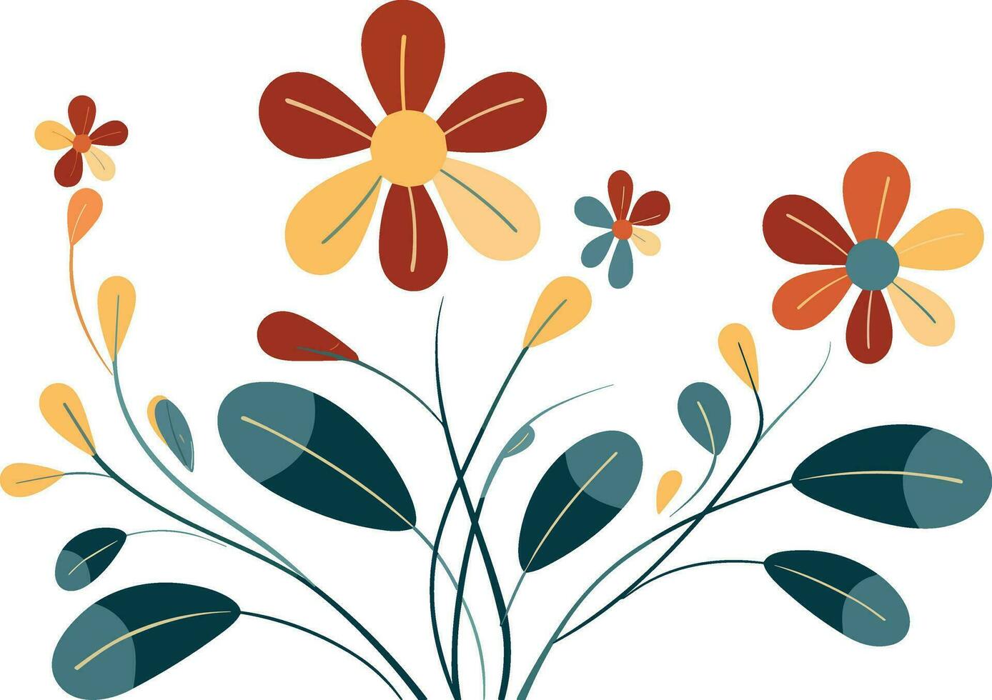 flower design illustration for logo, wall art, sticker and printing. vector