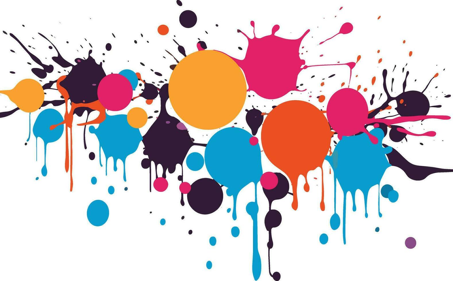 colorful splashes on isolated white background vector