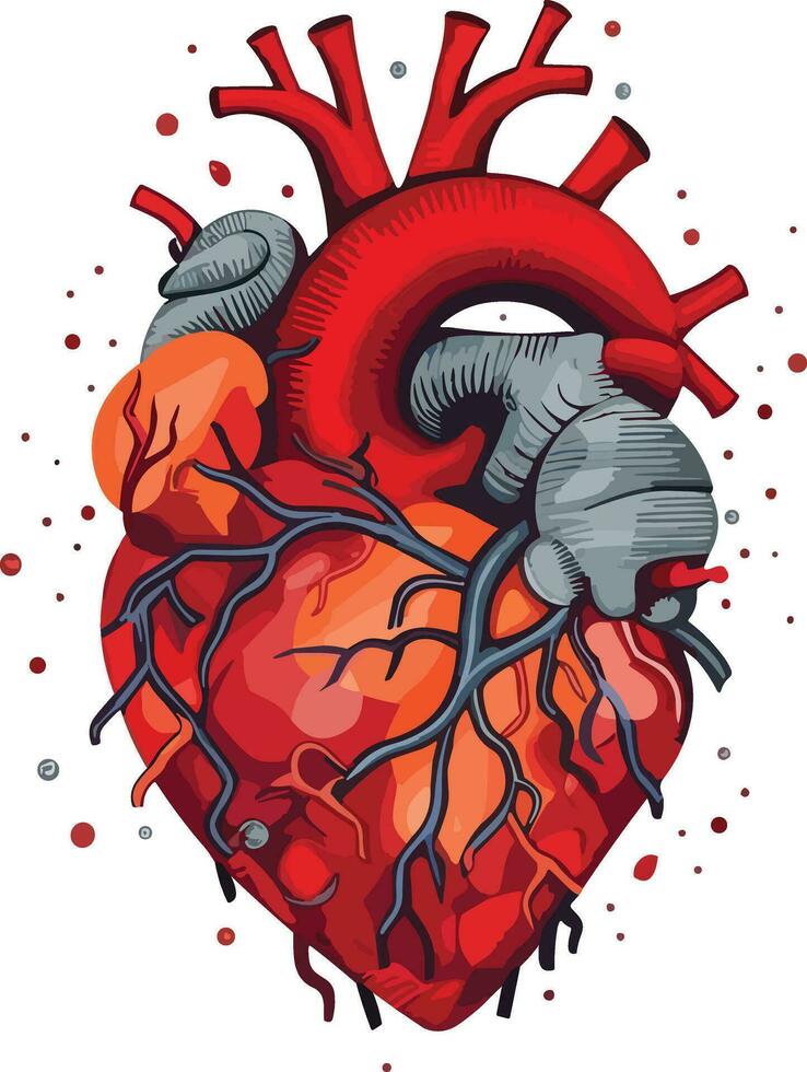 human heart vector illustration on isolated background