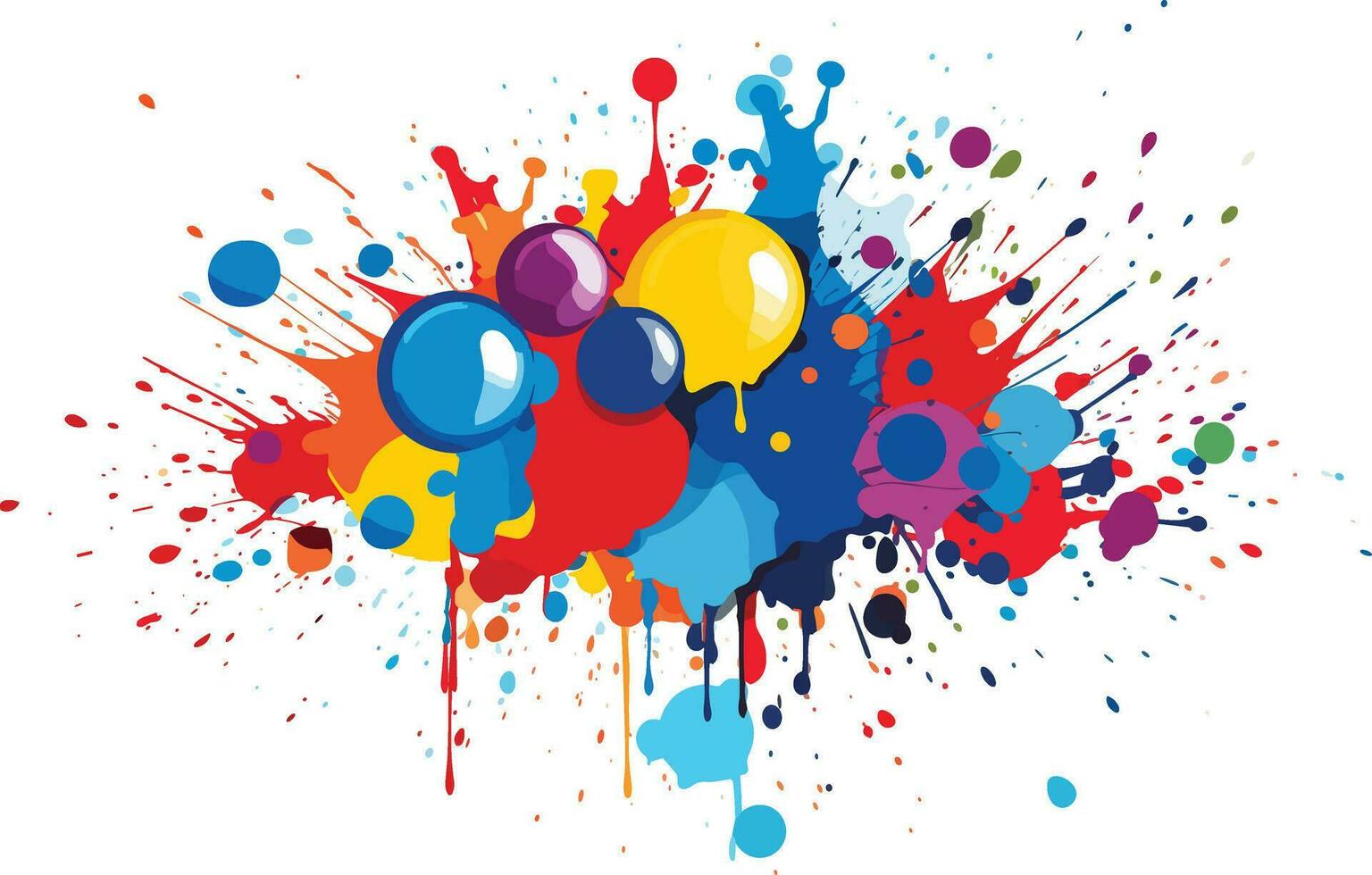 colorful splashes on isolated white background vector
