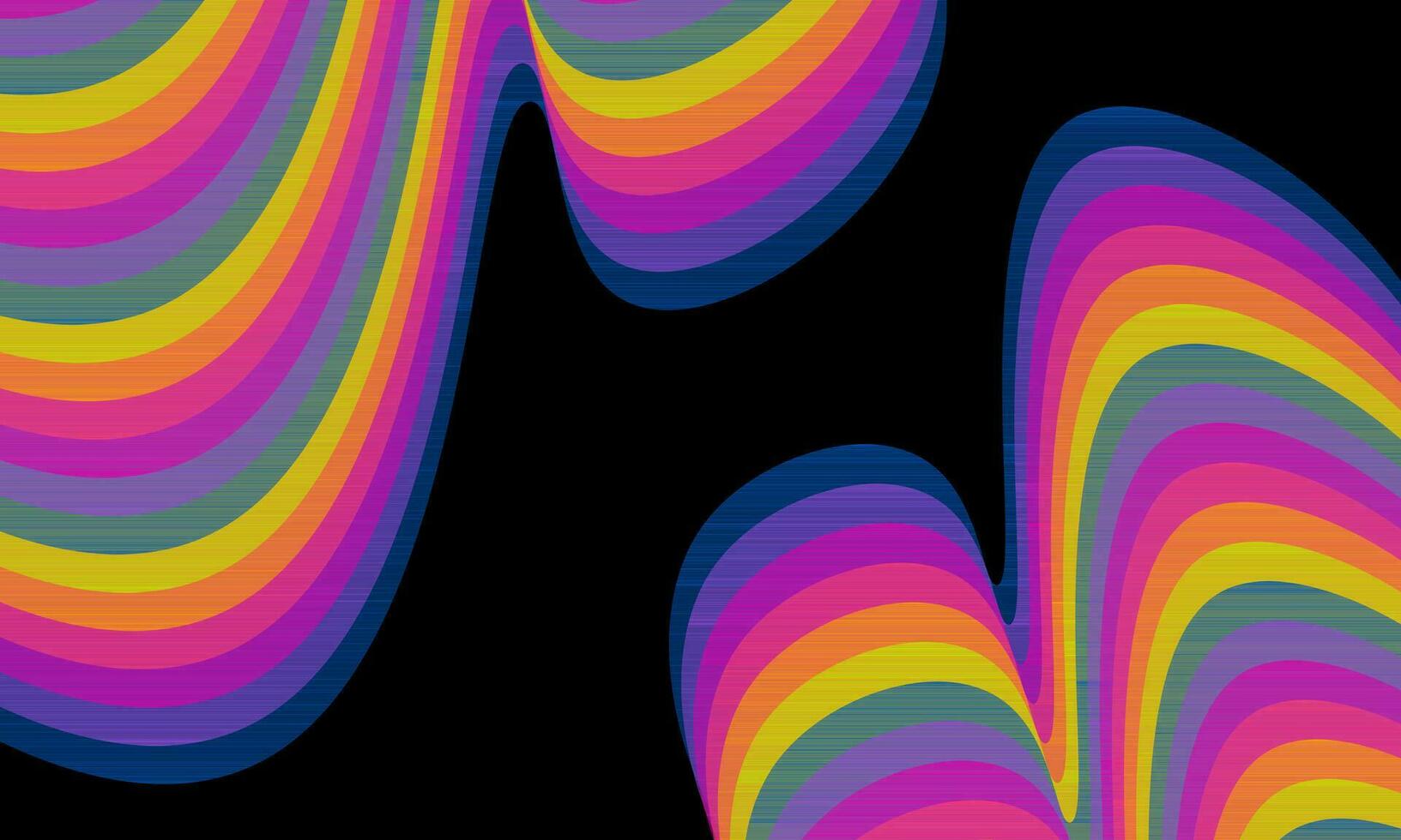 abstract psychedelic background. Ranibow groovy wavy pattern. Psychedelic banner background vector