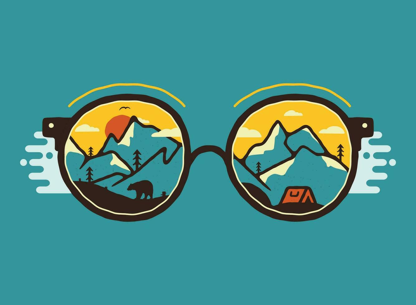 outdoor adventure logo design for T shirts and caps vector