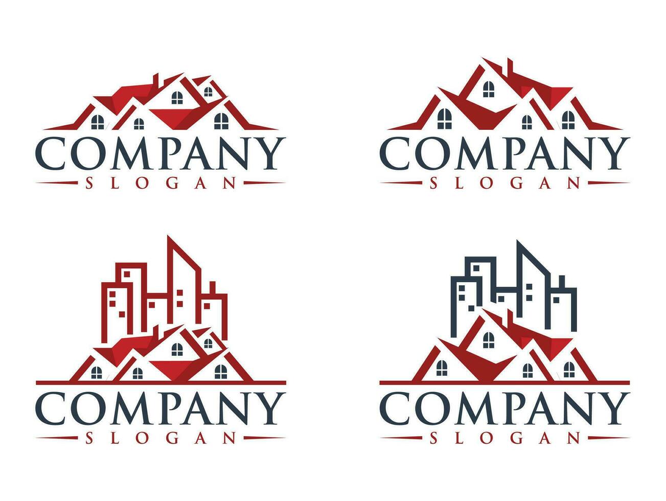 set of real estate logo design and templates vector