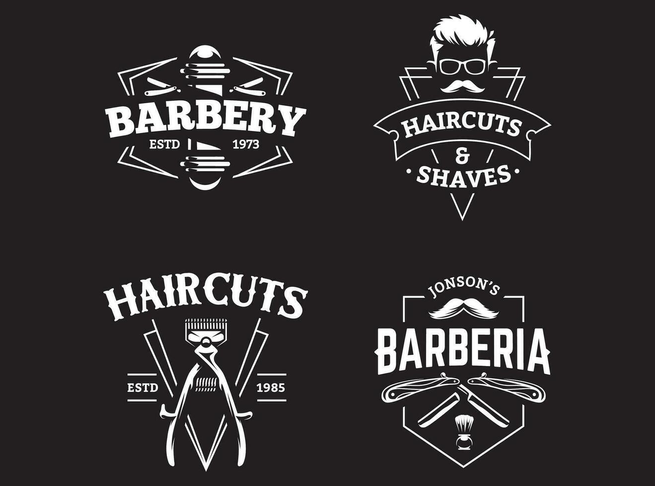 Barbero tienda logo diseño con antecedentes vector