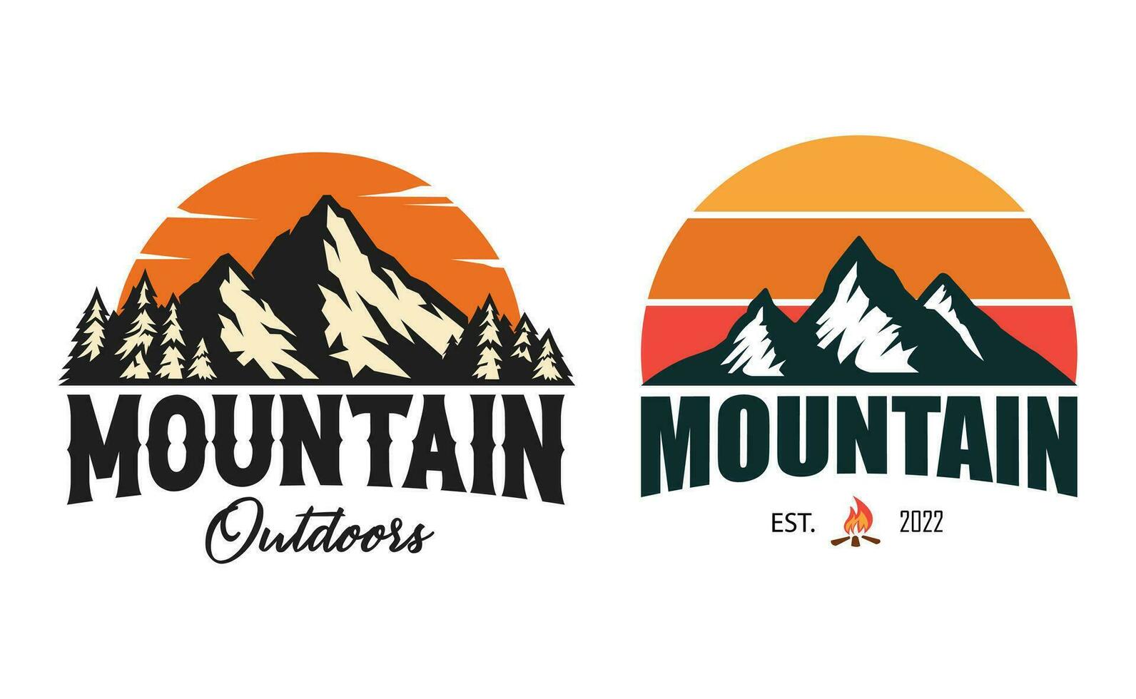 outdoor adventure logo design for T shirts and caps vector