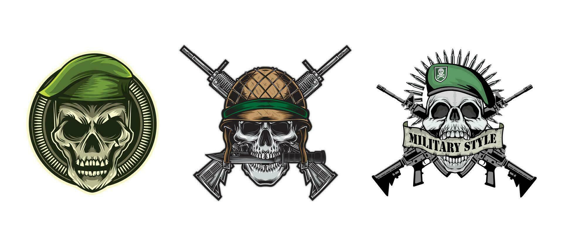 3 army men skull vector art