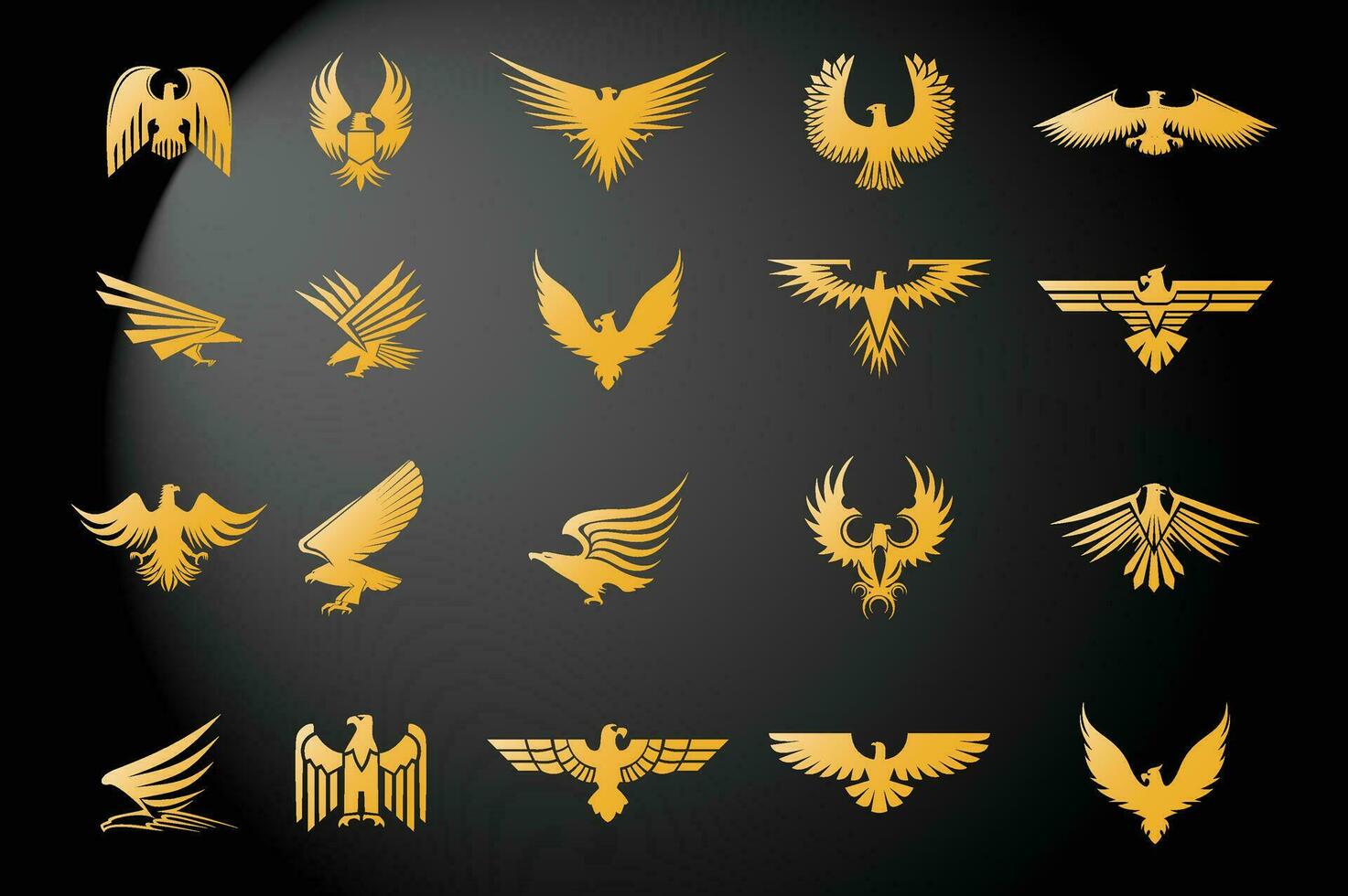 20 golden eagles vectors and graphics