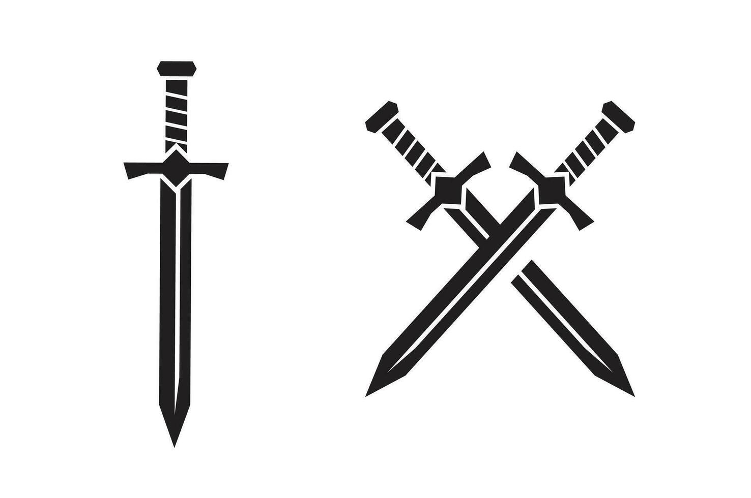 a cross sward silhouette vector art