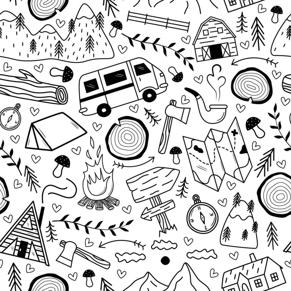 pattern vector for outdoor camping