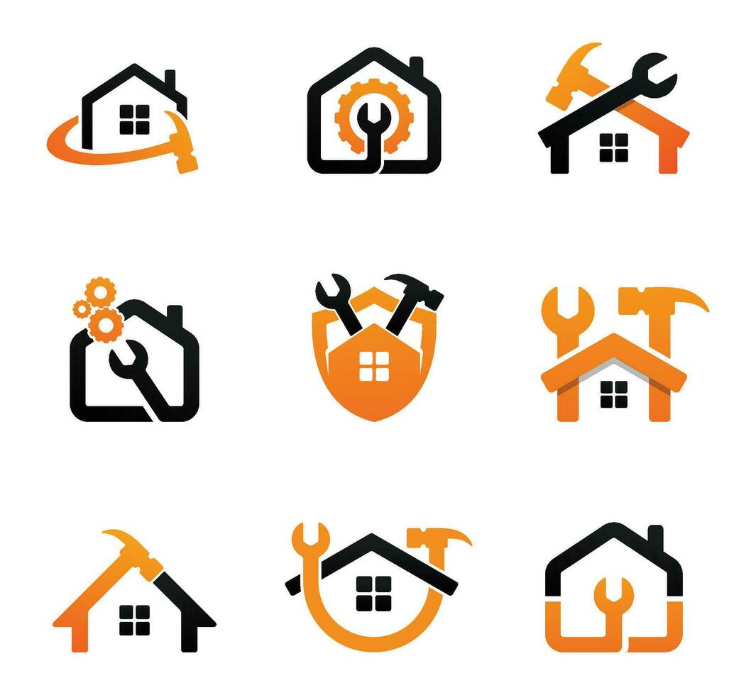 set of real estate logo design and templates vector