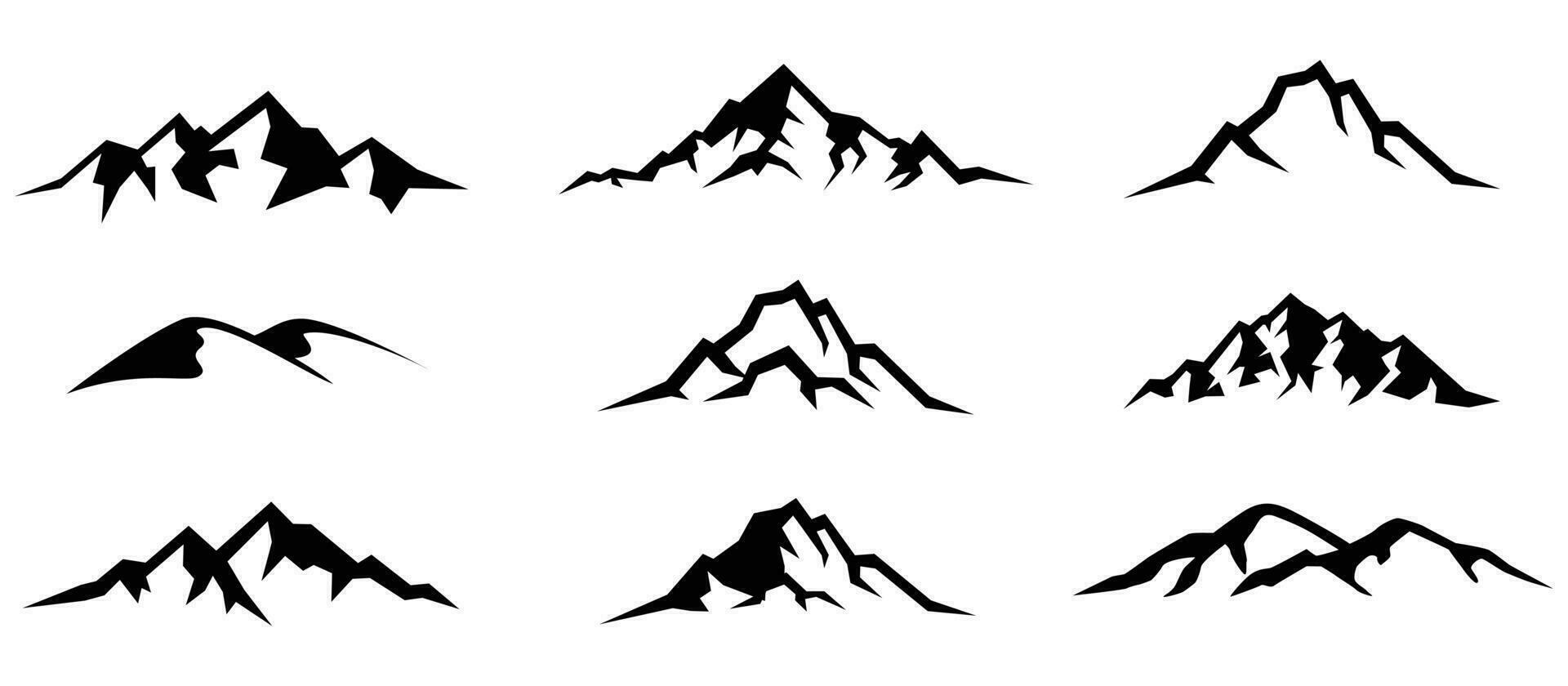 mountains silhouette vector art and illustration