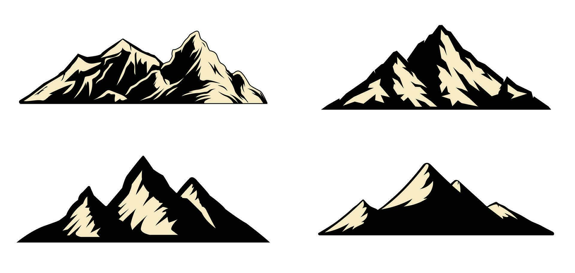 mountains silhouette vector art and illustration