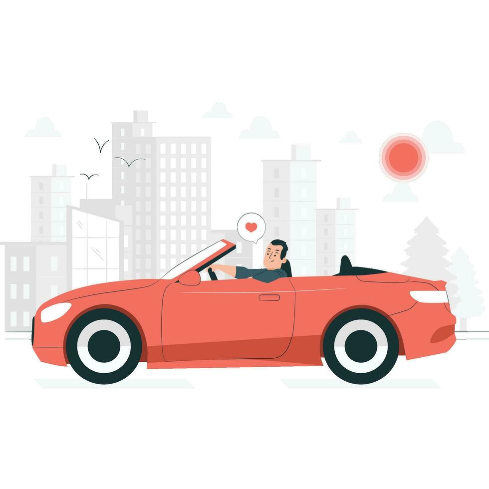 Free vector Love Driving concept illustration
