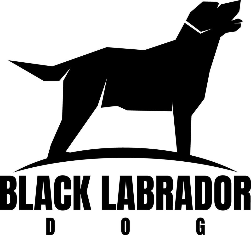 dog black labrador icon design logo vector