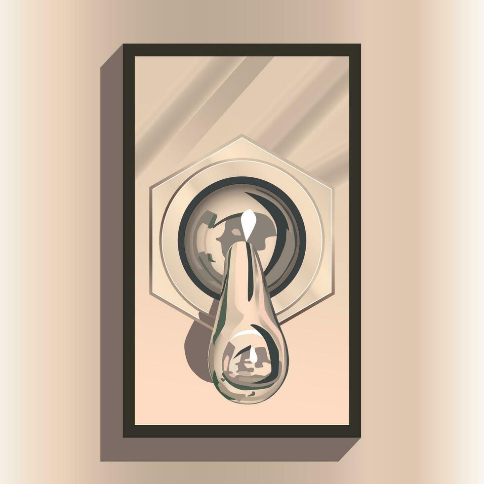 Realistic toggle switch in vector. Beige vector