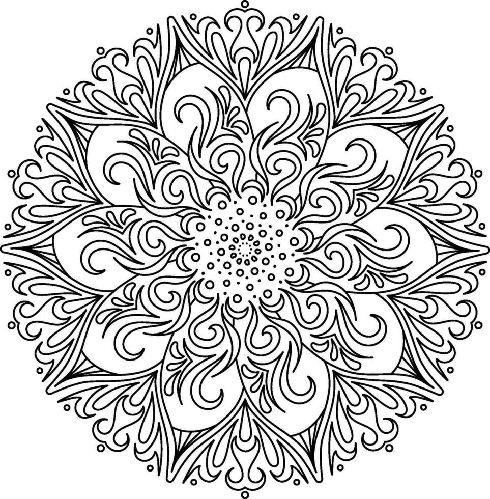 Seamless decorative mandala ornament in ethnic oriental style. Circular pattern in form of mandala for colorbook, Mehendi, tattoo, decoration and printing vector