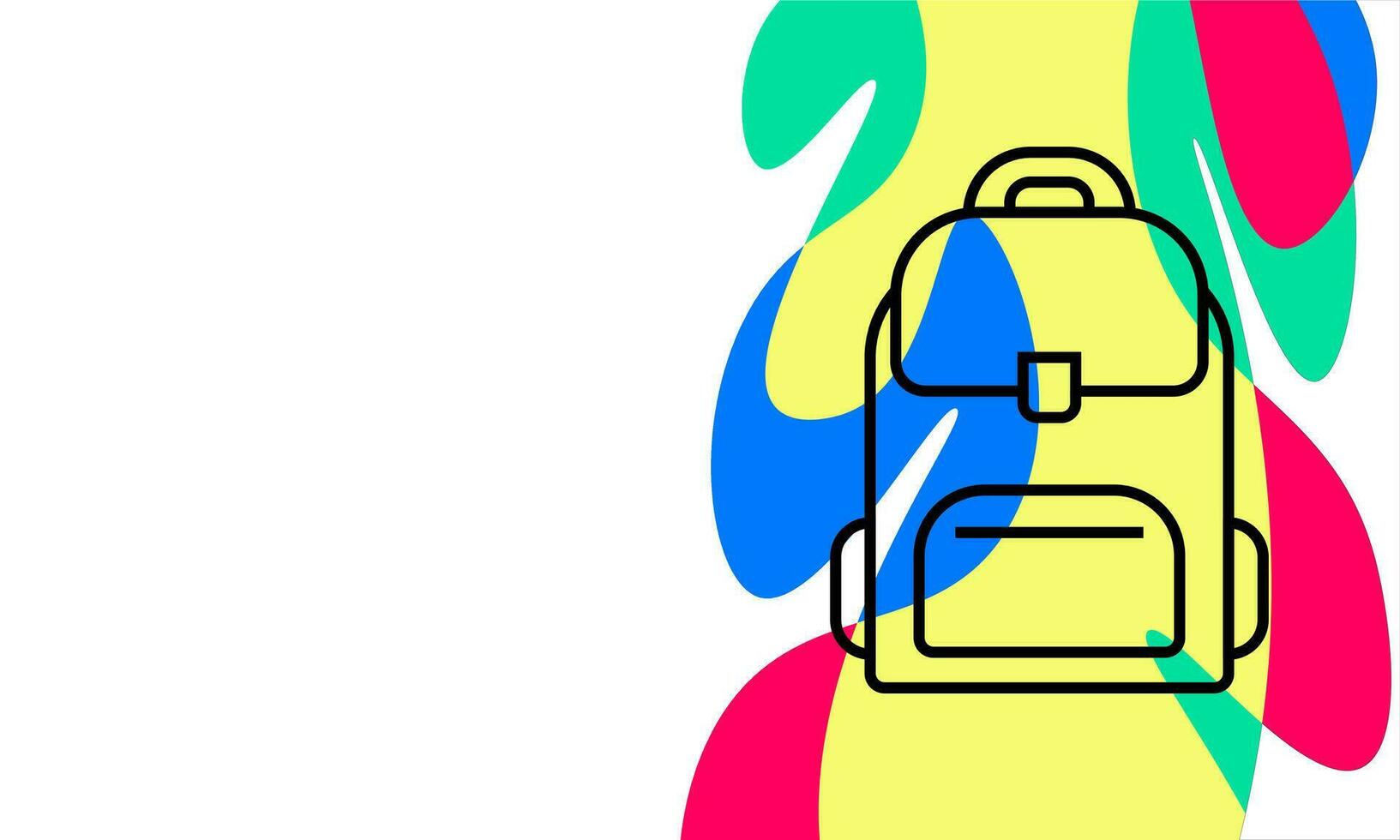 Back to school background. colorful backpack and copy space for text. Vector illustration