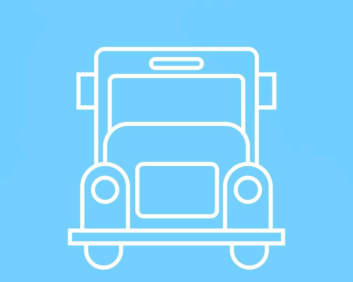 Back to school background. Blue background with school bus and space for text vector