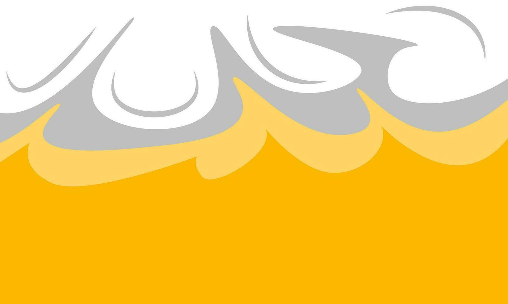 Oktoberfest yellow banner background. Beer foam flat illustration and space for text. Oktoberfest beer vector