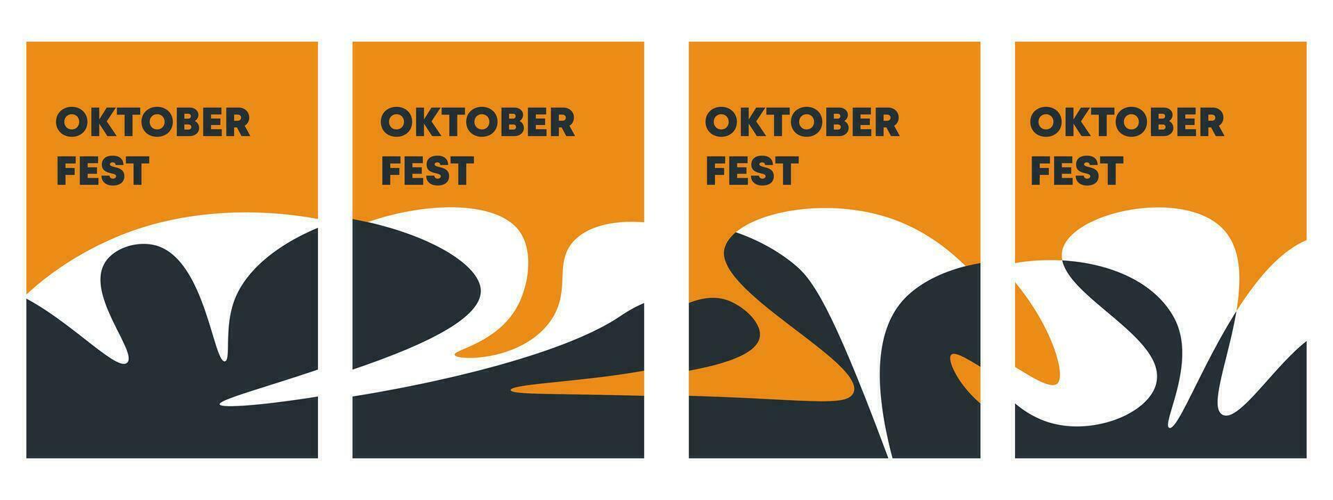 Set of creative oktoberfest background. Abstract dynamic wavy vector template design oktoberfest