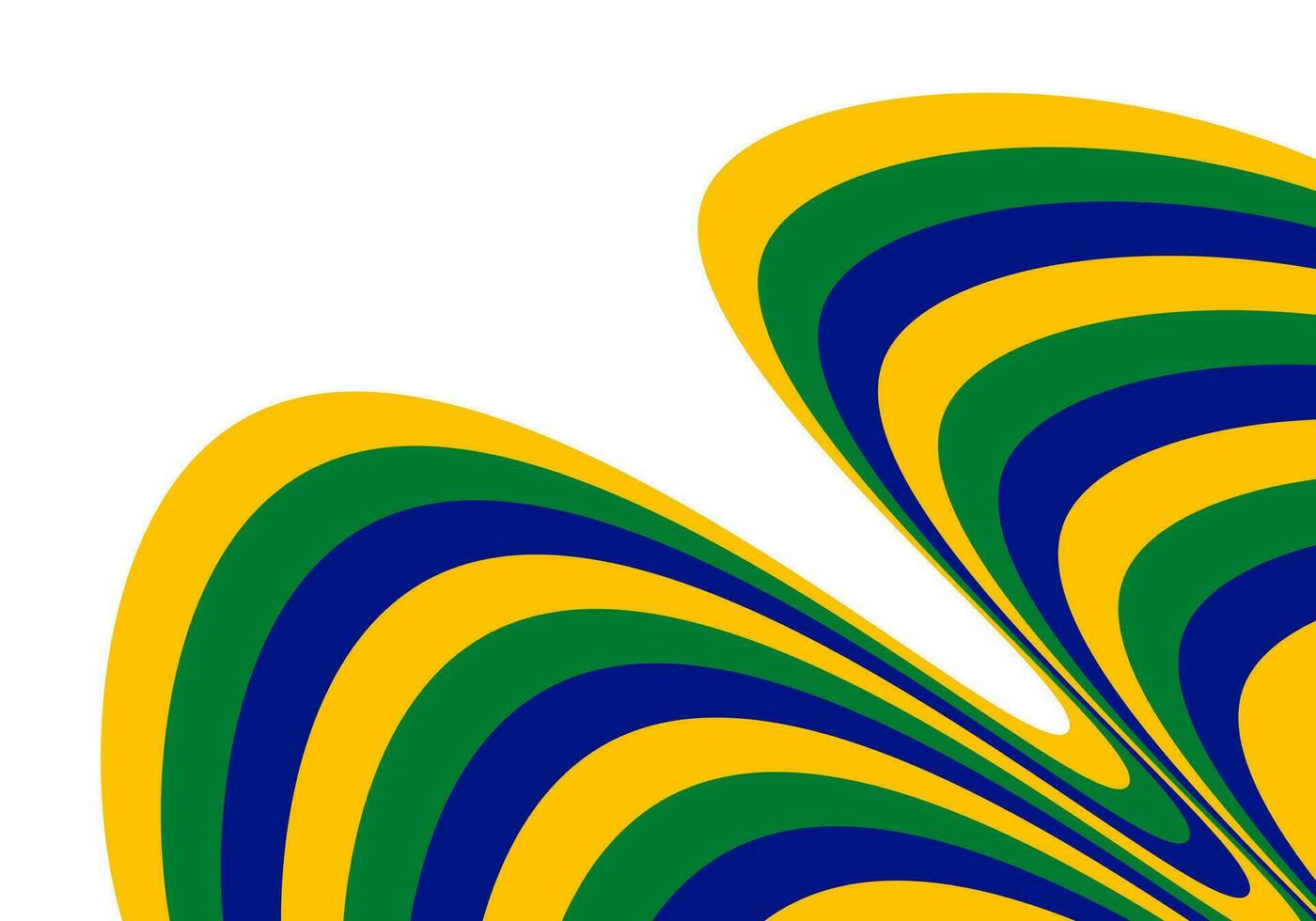 Abstract wavy pattern background brazil colors. Vector illustration