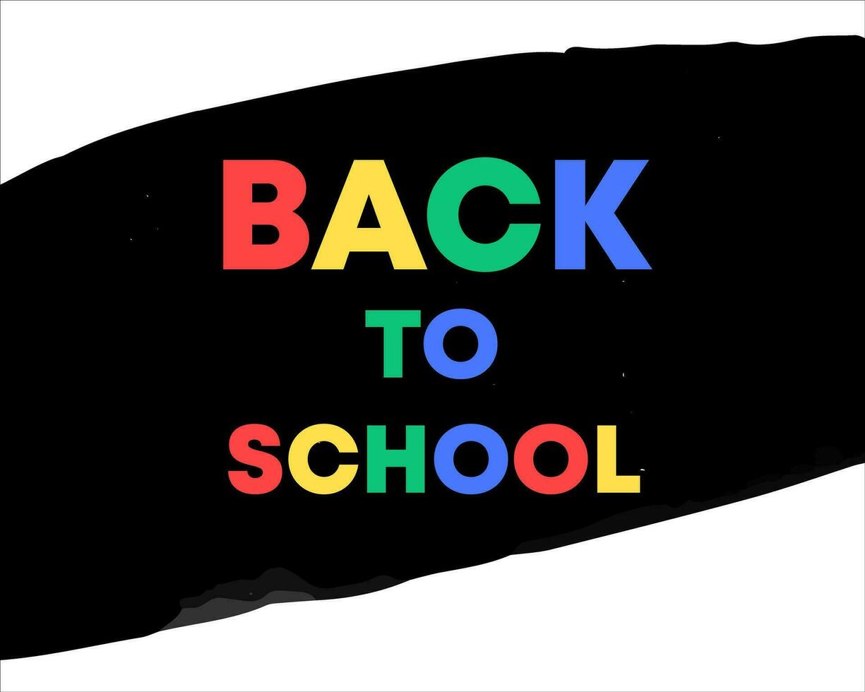 Back to school background. Black watercolor brush. Vector illustration