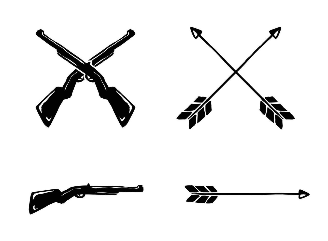 rustic crossed guns and arrows symbol for hunting for T Shirts etc vector