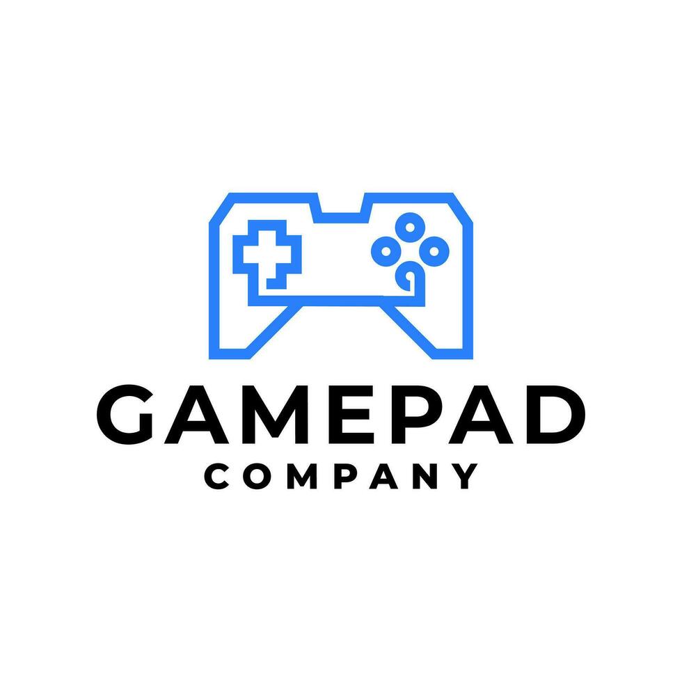 ilustración de un gamepad con contorno estilo. palanca de mando logo para ninguna negocio relacionado a vídeo juego. vector