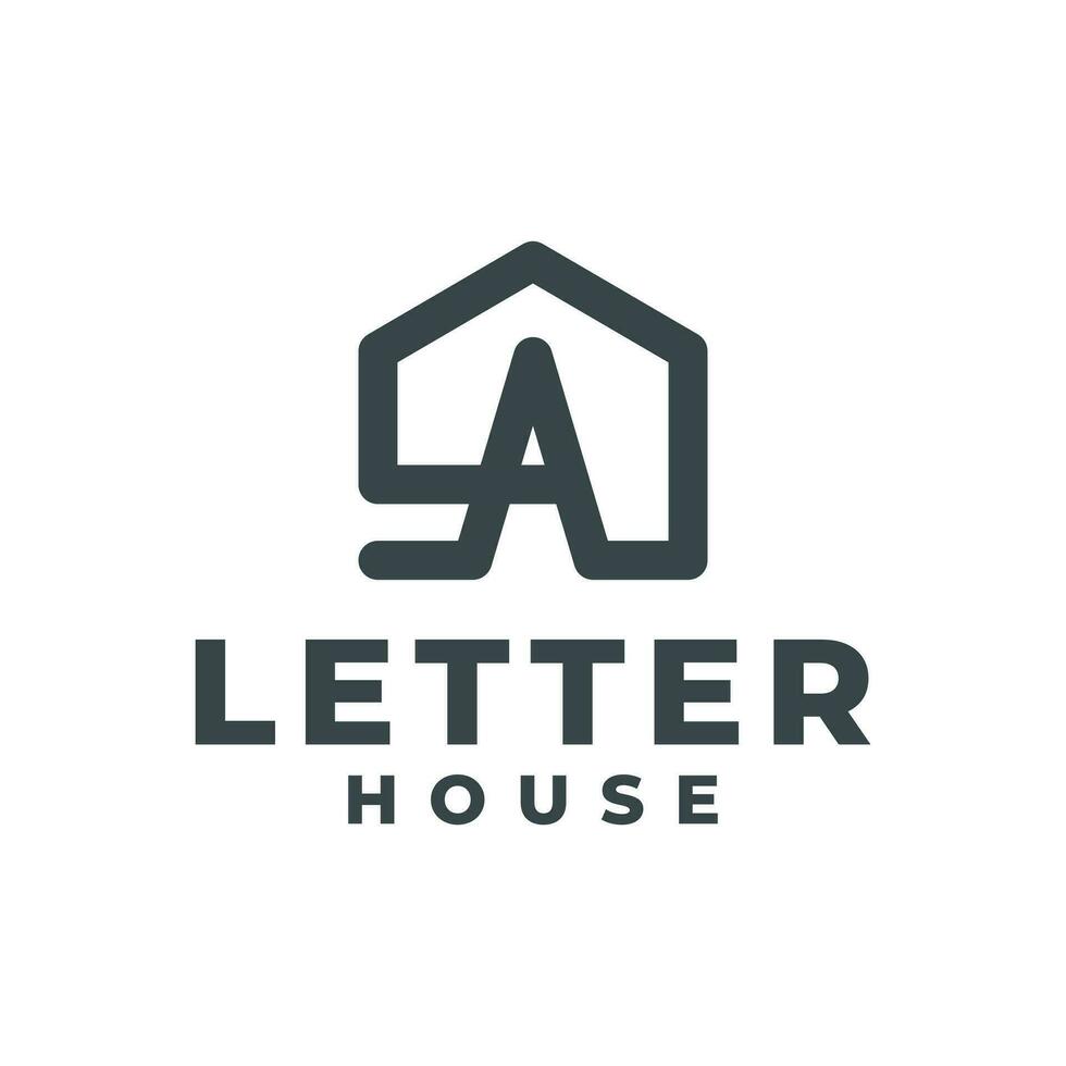 illustration of letter A in a house shape. good for real estate or any business related to house. vector