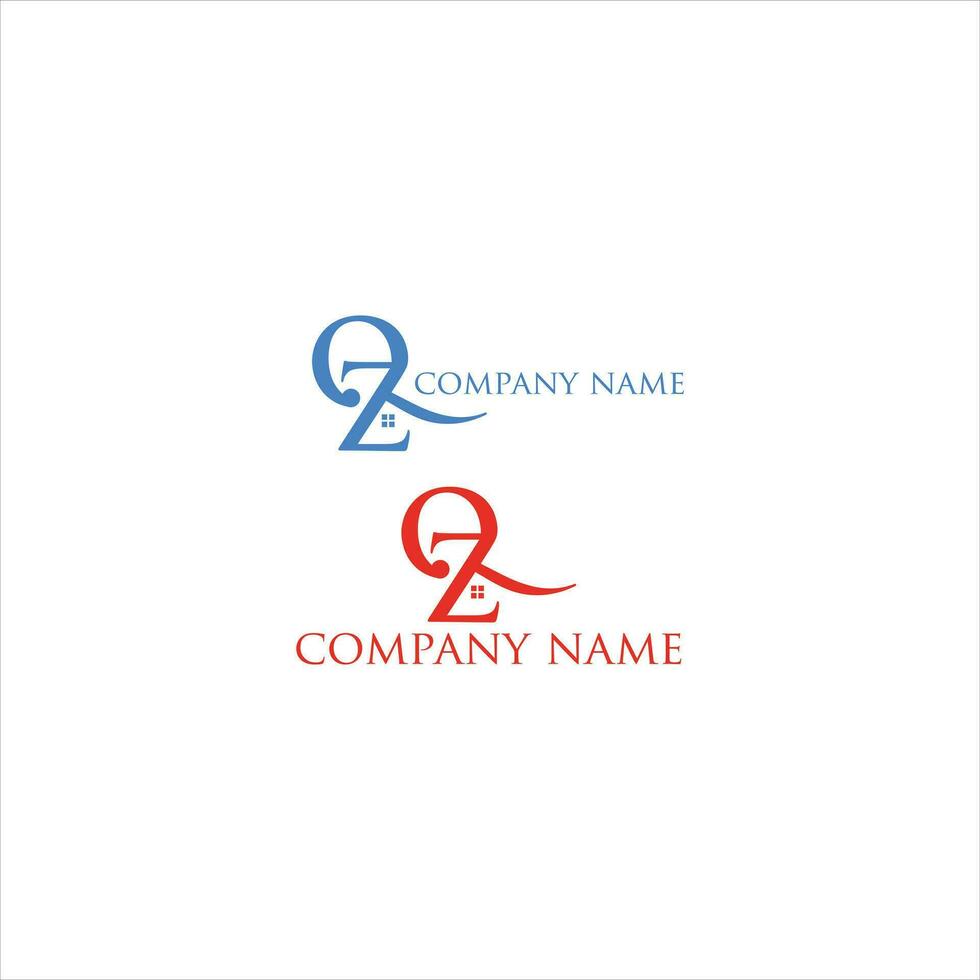 QZ , Q2Z initial real estate logo design vector